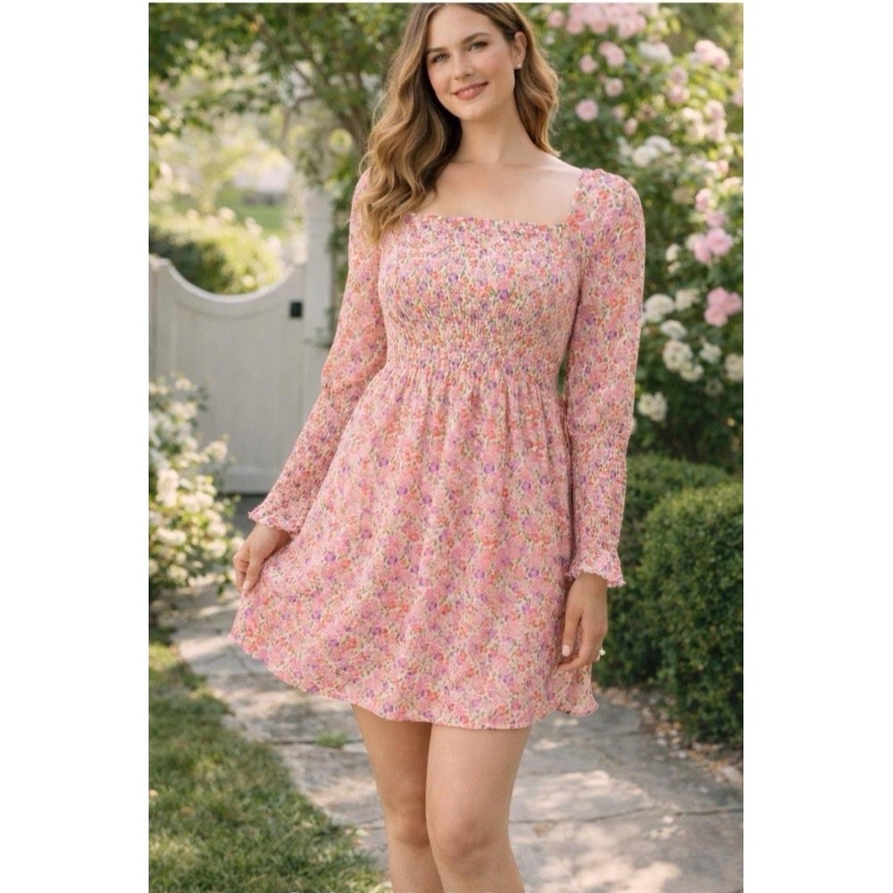 Hill‎ House Home Women Size XS The Grace L/S Mini Nap Dress Pink Pansy
